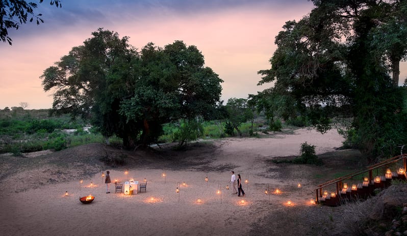 Lion Sands, Tinga Lodge-Outdoor dining experience